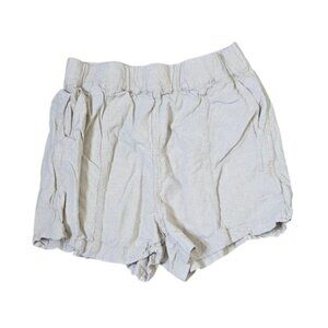 Madewell Elastic Waist Linen Blend Summer Shorts Womens Size S Beige